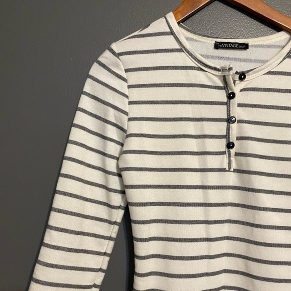 The Vintage Shop striped long sleeved button up dress